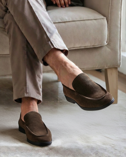 Mocassini in pelle scamosciata premium - Suola nera